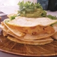 Chicken Chorizo and Shrimp Quesadillas with Smoky Guacamole